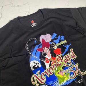 Disneyland 2016 Never Land 5K Race tshirt  ‎ Captain Hook size XL